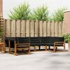 vidaXL Conjunto de sof&aacute;s de exterior con coj&iacute;n 6 pcs Natural y negro