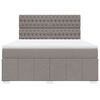 vidaXL Cama box spring con colch&oacute;n tela gris taupe 180x200 cm
