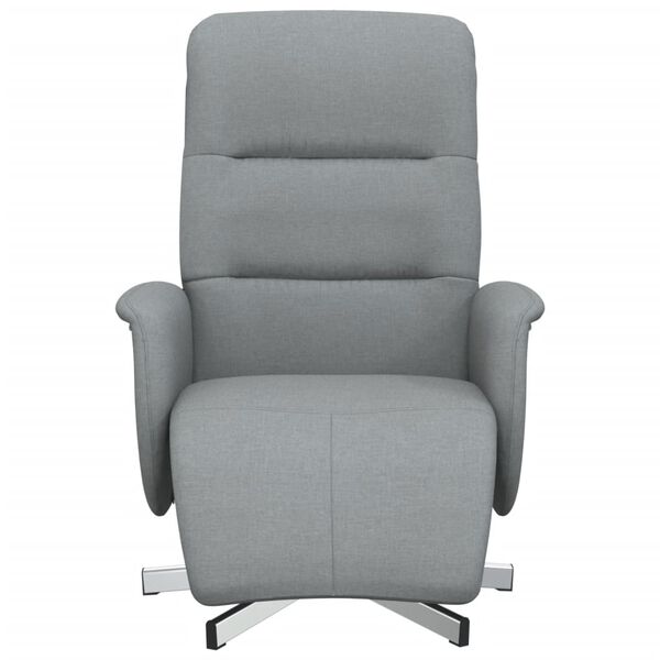 vidaXL Sill&oacute;n reclinable con reposapi&eacute;s tela gris claro