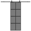 vidaXL Puerta corredera con herrajes negro 76x205 cm vidrio templado