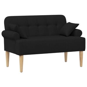 vidaXL Sof&aacute; amoroso con botones acolchados Negro 120 x 65 x 79 cm Tela