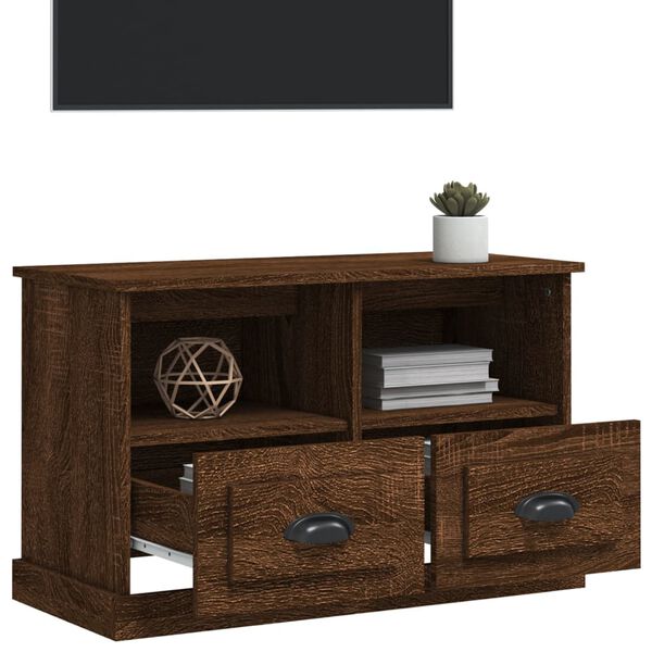 vidaXL Mueble para TV madera contrachapada marr&oacute;n roble 80x35x50 cm