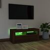 vidaXL Mueble de TV con luces LED roble marr&oacute;n 90x35x40 cm