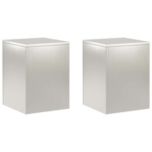 vidaXL Soporte de plantas 2 pcs Plateado 30 x 30 x 40 cm Acero