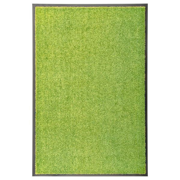 vidaXL Felpudo lavable verde 60x90 cm