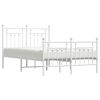 vidaXL Estructura cama sin colch&oacute;n con estribo metal blanco 135x190 cm