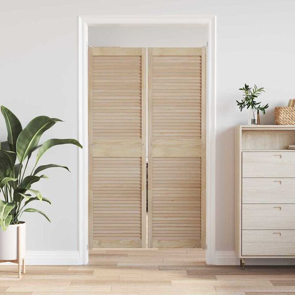 vidaXL Puerta de Armario con puerta 2 pcs Natural 170 x 2,1 x 49,5 cm