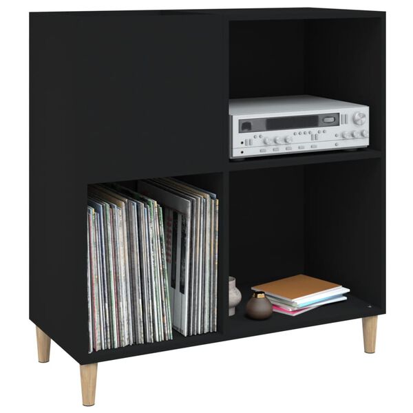 vidaXL Mueble para discos madera contrachapada negro 84,5x38x89 cm