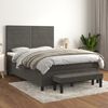 vidaXL Cama box spring con colch&oacute;n terciopelo gris oscuro 140x200 cm