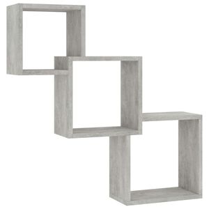 vidaXL Estante pared cubo madera ingenier&iacute;a gris hormig&oacute;n 68x15x68 cm