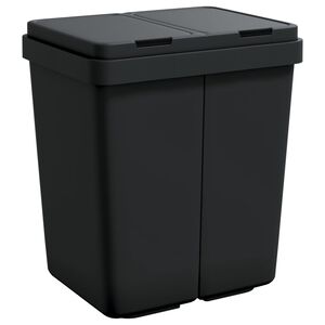 vidaXL Cubo de basura doble gris antracita 2x25 L