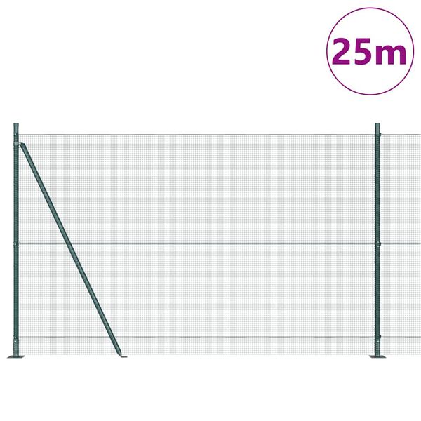 vidaXL Poste de Valla Verde 25 x 1,4 m (malla de 12 x 12 mm)