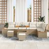 vidaXL Conjunto de sof&aacute;s de jard&iacute;n 9 pcs Beige rat&aacute;n sint&eacute;tico