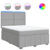 vidaXL Cama box spring con colch&oacute;n tela gris claro 160x200 cm