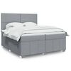 vidaXL Cama box spring con colch&oacute;n tela gris claro 200x200 cm