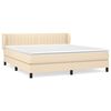 vidaXL Cama box spring con colch&oacute;n tela color crema 160x200 cm