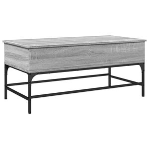 vidaXL Mesa de centro madera ingenier&iacute;a metal gris Sonoma 100x50x45 cm