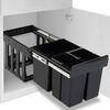 vidaXL Cubo de basura extra&iacute;ble en armario de cocina cierre suave 48 L
