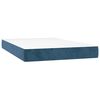 vidaXL Cama box spring colch&oacute;n y LED terciopelo azul oscuro 120x200 cm