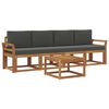 vidaXL Conjunto de sof&aacute;s de exterior 5 pcs Natural y Antracita