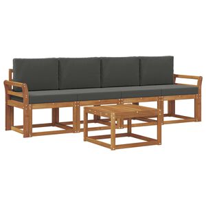 vidaXL Conjunto de sof&aacute;s de exterior 5 pcs Natural y Antracita