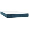 vidaXL Cama box spring colch&oacute;n y LED terciopelo azul oscuro 120x200 cm