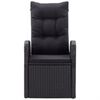 vidaXL Juego de comedor de jard&iacute;n 5 piezas con cojines negro