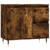 vidaXL Armario de ba&ntilde;o madera contrachapada roble ahumado 65x33x60 cm