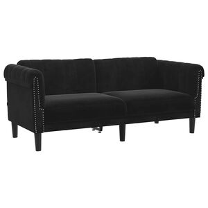 vidaXL Sof&aacute; de 2 plazas terciopelo negro