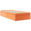vidaXL Cama con colch&oacute;n madera maciza de pino marr&oacute;n cera 90x190 cm