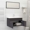 vidaXL Set de muebles de ba&ntilde;o 2 piezas madera contrachapada gris