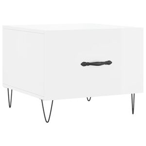 vidaXL Mesa de centro madera de ingenier&iacute;a brillo blanco 50x50x40 cm