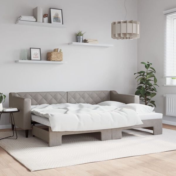 vidaXL Sofá cama nido tela gris taupe 80x200 cm