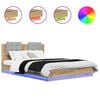 vidaXL Estructura de cama con cabecero Roble artisan 120 x 200 cm