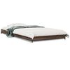 vidaXL Estructura cama madera ingenier&iacute;a metal roble marr&oacute;n 75x190 cm
