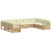 vidaXL Conjunto de sof&aacute;s de exterior 9 uds. Blanco y Crema