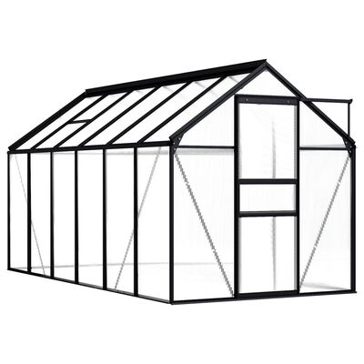 vidaXL Invernadero de aluminio gris antracita 7,03 m²