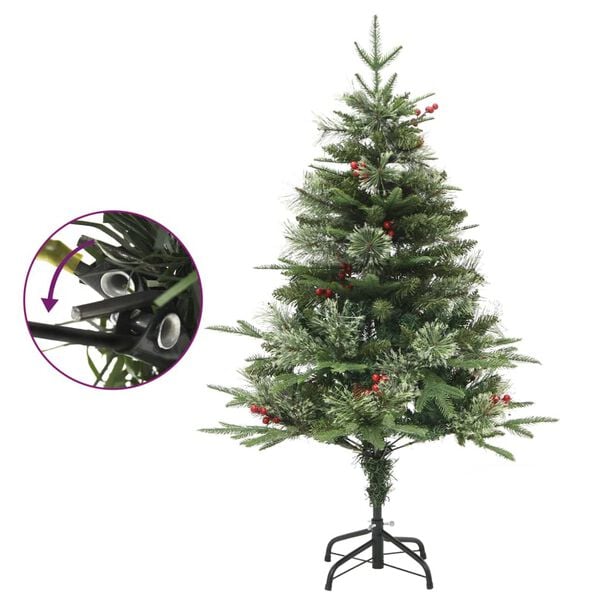 vidaXL &Aacute;rbol de Navidad con luces y pi&ntilde;as PVC PE verde 150 cm