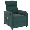 vidaXL Sill&oacute;n de masaje elevable tela verde oscuro