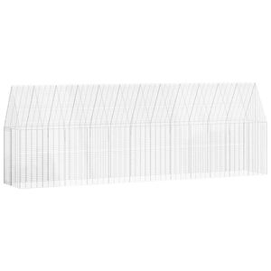 vidaXL Jaula para pollos 2 uds. Plateado 600 x 100 x 210 cm