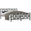 vidaXL Estructura cama sin colch&oacute;n con estribo metal negro 150x200 cm