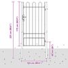 vidaXL Puerta de valla Boxtel de una puerta con arco superior de acero, 1x1,75 m, negro