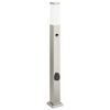 vidaXL Baliza luminosa con sensor y toma de corriente, 80 cm, acero inoxidable, IP44