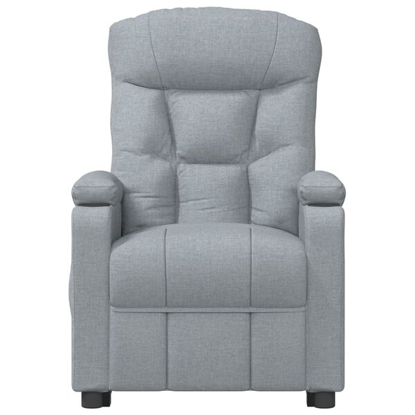 vidaXL Sill&oacute;n reclinable el&eacute;ctrico tela gris claro