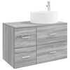vidaXL Juego de muebles de ba&ntilde;o 2 uds. Sonoma gris