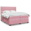 vidaXL Cama box spring con colch&oacute;n terciopelo rosa 200x200 cm