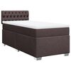 vidaXL Cama box spring con colchón tela marrón oscuro 100x200 cm