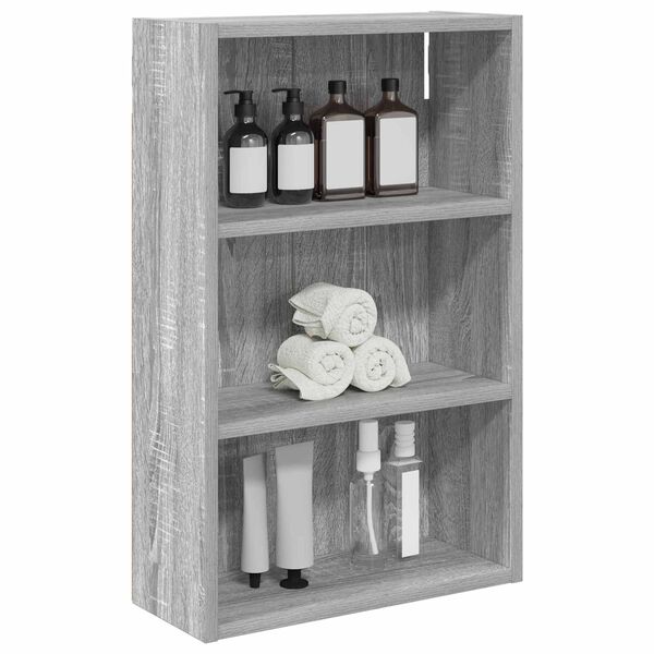 vidaXL Armario de pared para ba&ntilde;o Gris Sonoma 40 x 16 x 62,5 cm