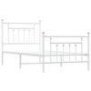 vidaXL Estructura cama sin colch&oacute;n con estribo metal blanco 90x190 cm