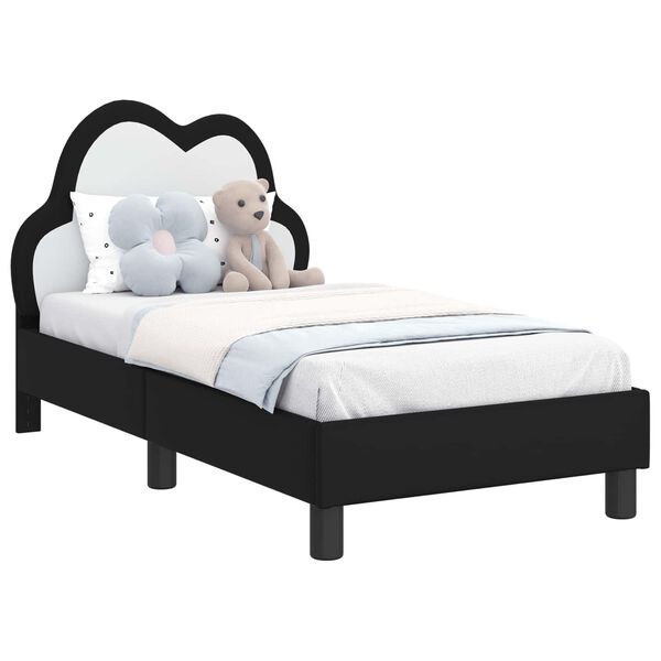 vidaXL Estructura de cama para niños pequeños con cabecera Negro
